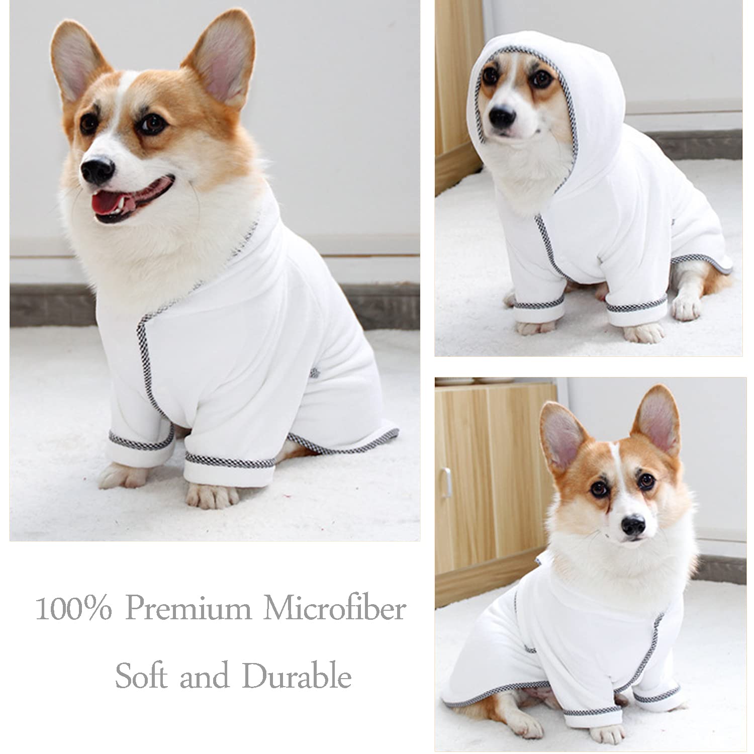 HDKUW dog bathrobe size range for small to large dogs