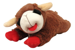 HDP Lambchop Brown 10in plush dog toy with squeaker for cuddling and play.