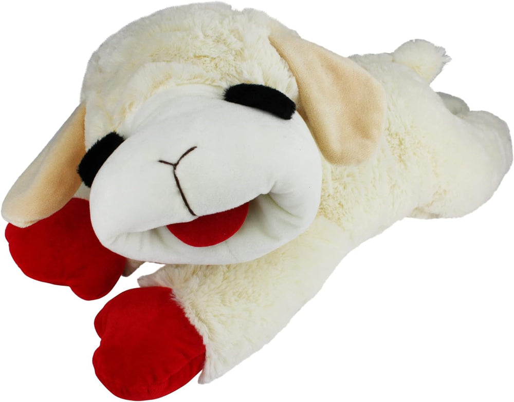 HDP Lambchop plush dog toy 24 inch white, ideal for big dogs' toss and cuddle play.