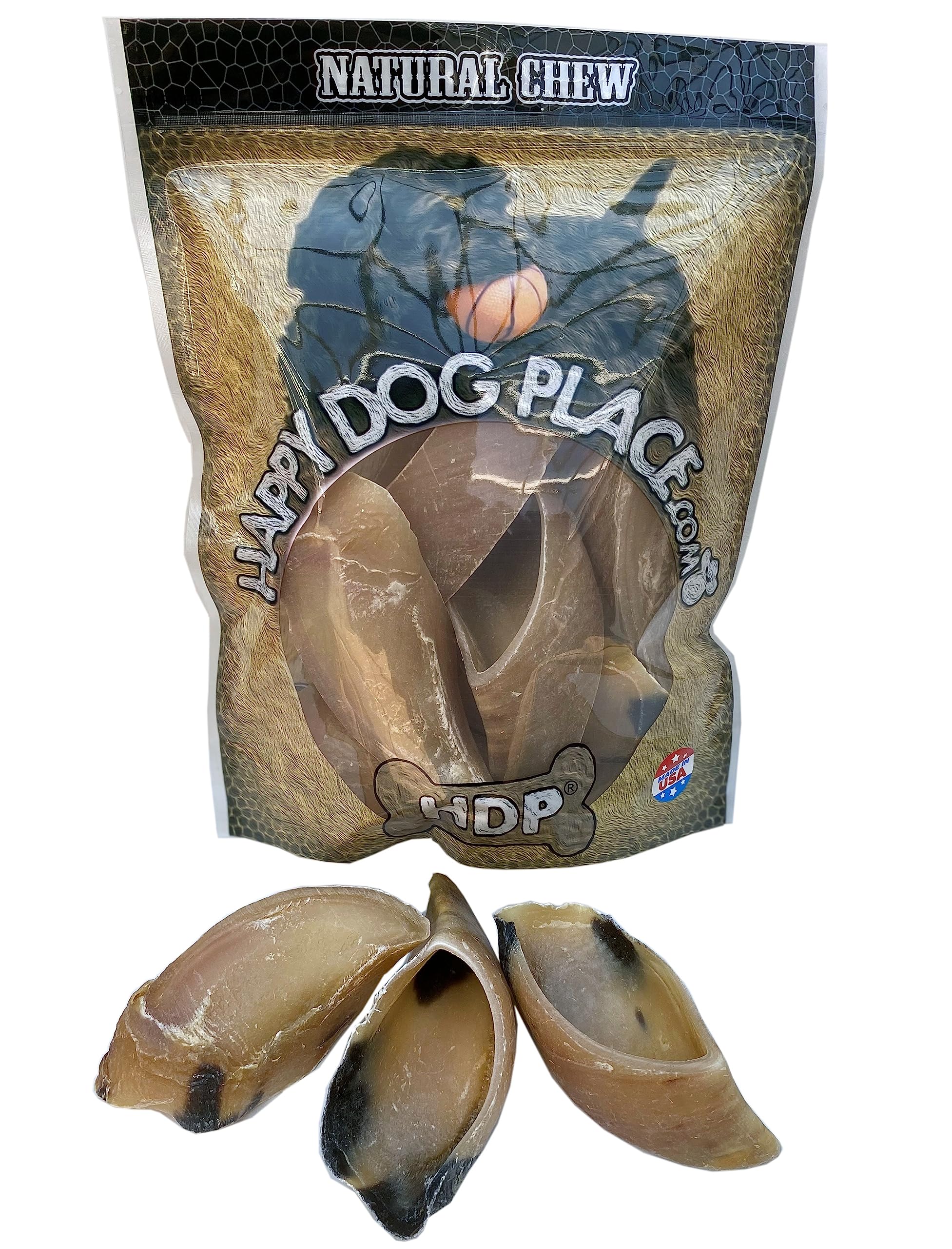 HDP Large Hooves Naturals 1lb bag offers durable natural chews that support dental care.