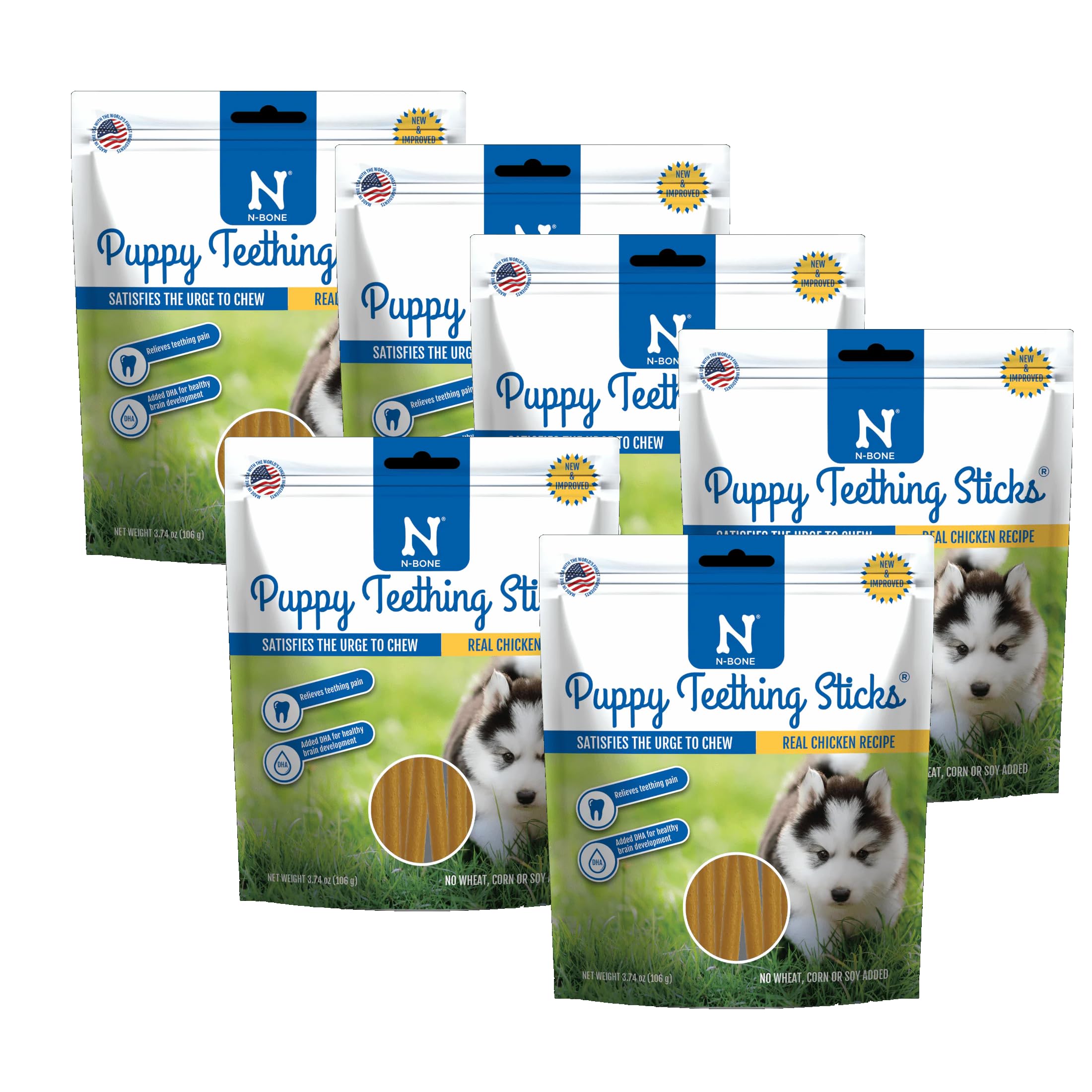 HDP N-Bone puppy teething stick in chicken flavor for soothing gums during chewing