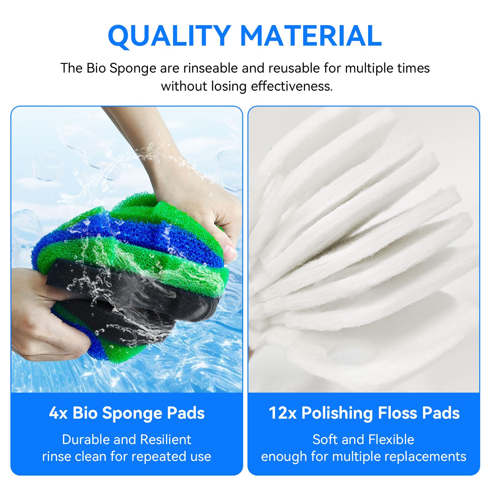 HDWGGD white floss filter pads remove fine waste to improve water quality