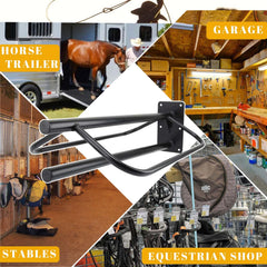HDYEGY saddle rack stores pads and blankets, saving space in tack rooms