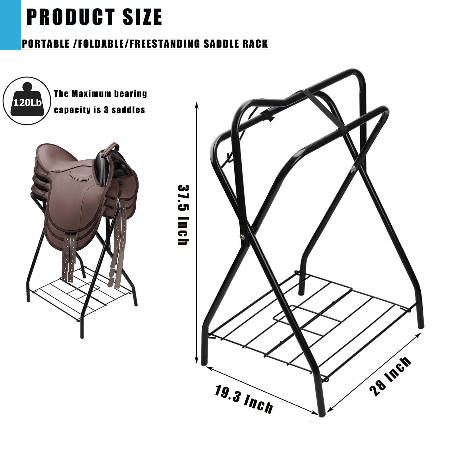 HDYEGY saddle rack bottom shelf; organizes reins and grooming supplies.
