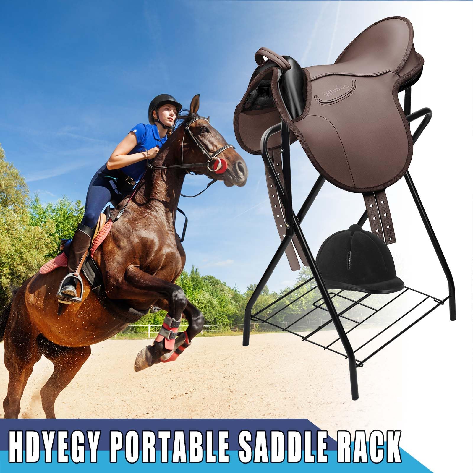 HDYEGY saddle rack portable design; ideal for barn, trailer or travel.