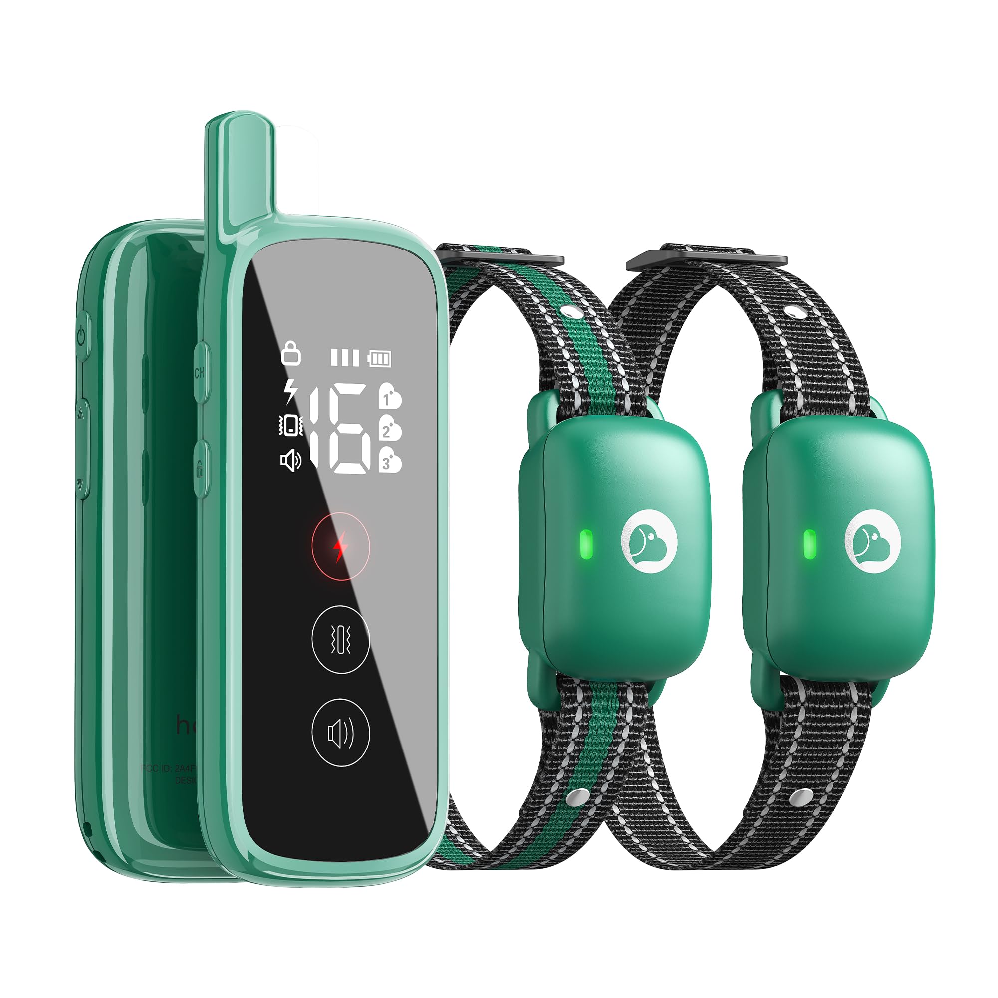 Heaflex dog shock collar touch-screen front view showing quick, user-friendly training control.