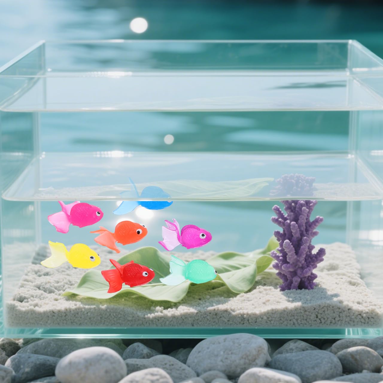 Healifty artificial goldfish with stable balance maintains an appealing upright display.