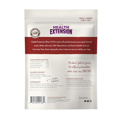 Health Extension Bison & Fish Dehydrated Jerky slices close-up emphasizes protein-rich bites.