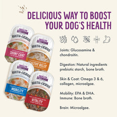 Health Extension Broth-Licious dog enjoying a meal