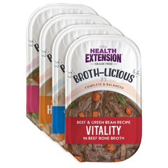 Health Extension Broth-Licious four flavors shown for variety