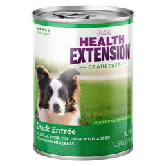 Health Extension Duck Entrée cans side view highlights protein-rich meals.