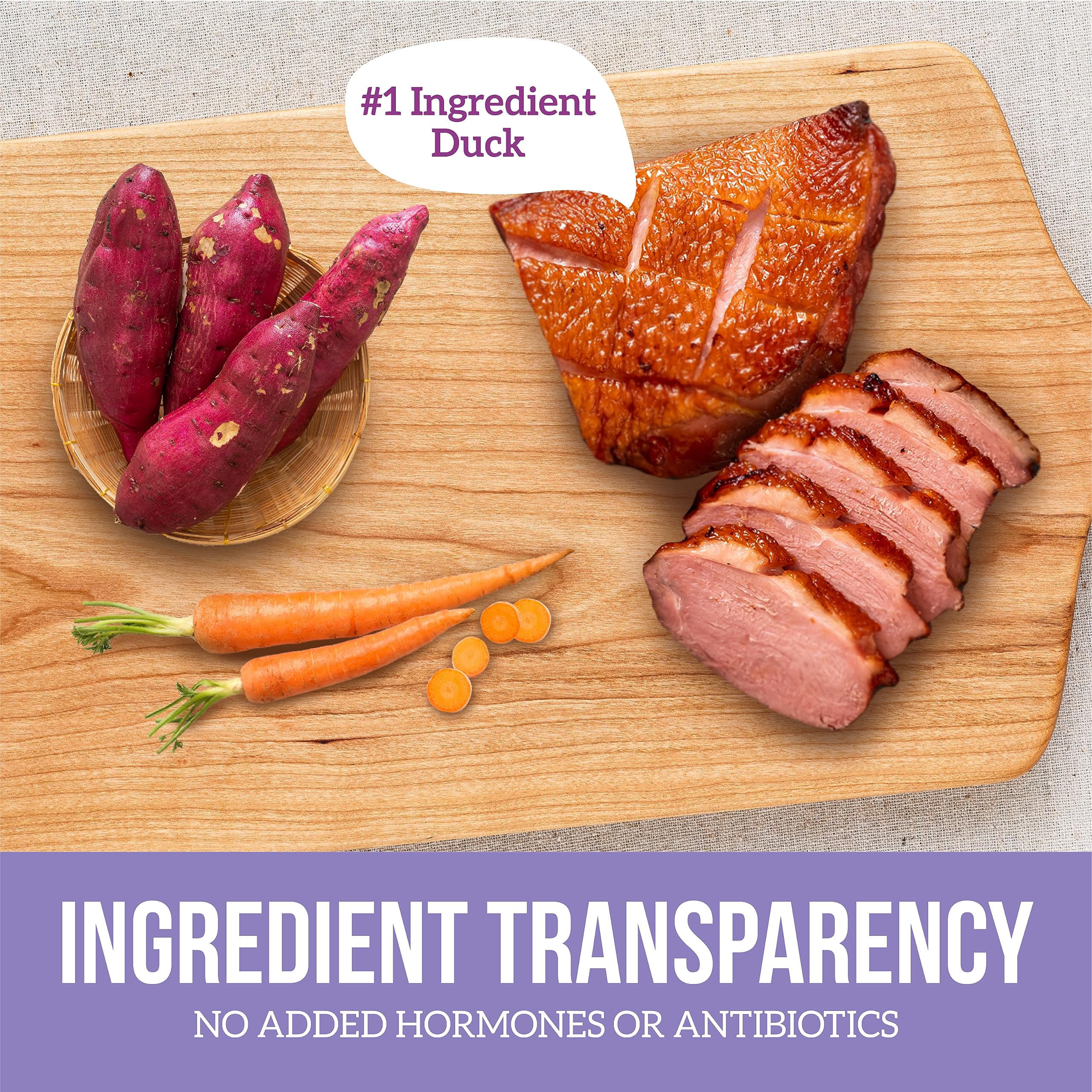 Health Extension Duck Entrée serving image illustrates hydration potential.