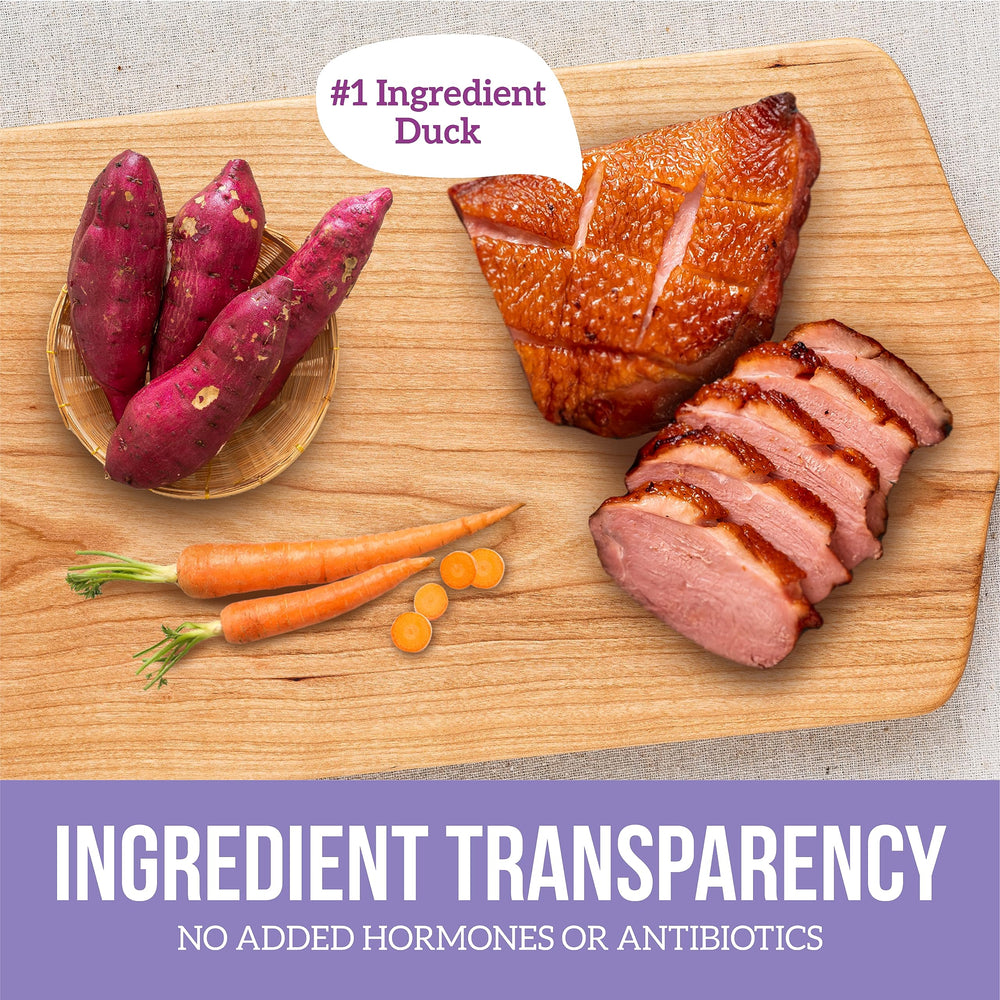 Health Extension Duck Entrée serving image illustrates hydration potential.