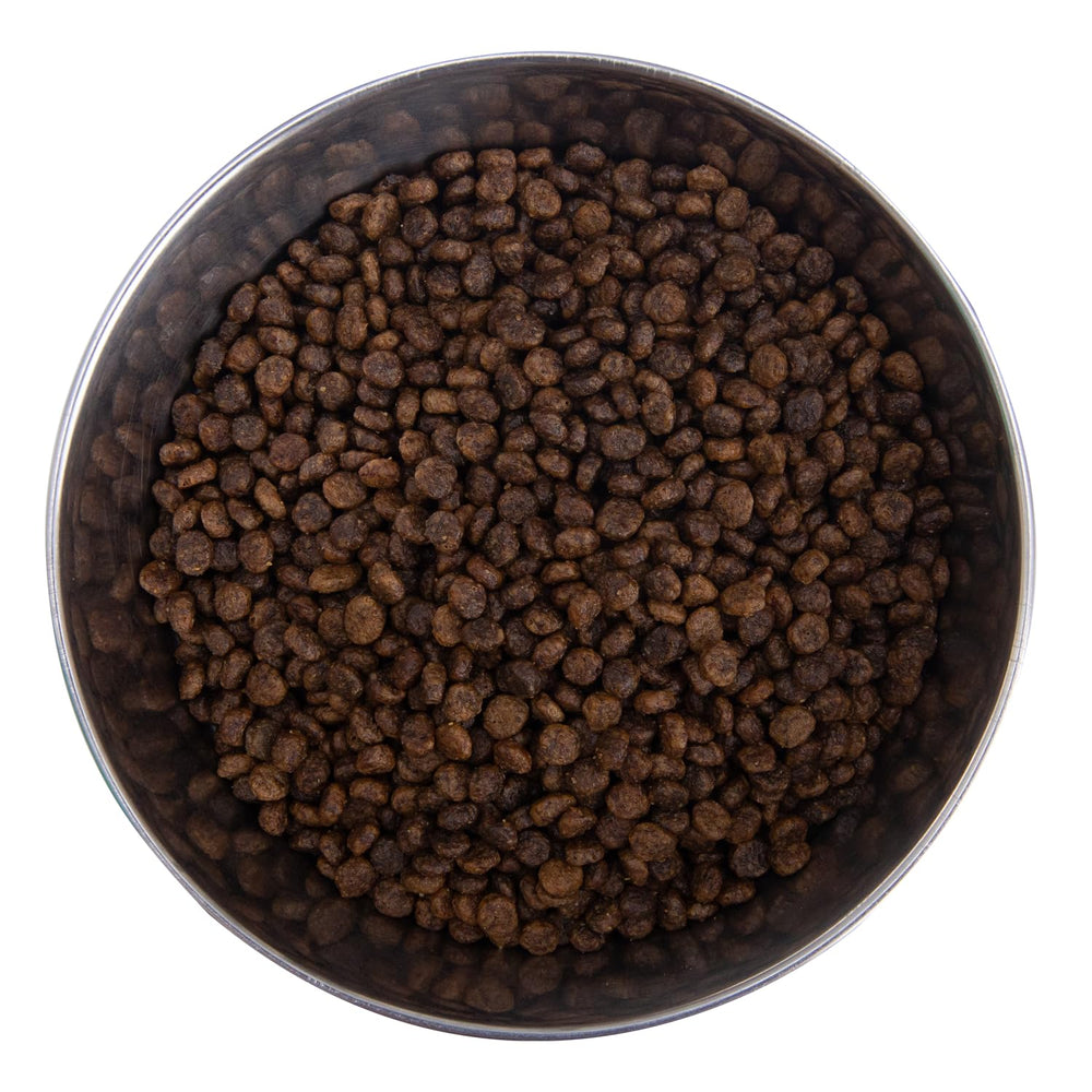 Health Extension buffalo-first kibble highlights lean protein to support healthy muscles in small dogs.