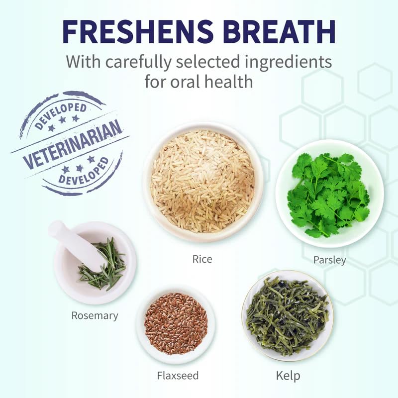Health Extension Fresh Breath Dental Bones pack2 parsley-infused visible aroma evokes breath-freshening effect during treats.