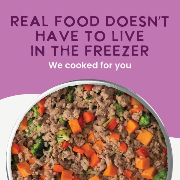 Health Extension Gently Cooked ingredients close-up showing lamb and carrots for nutritious nourishment.
