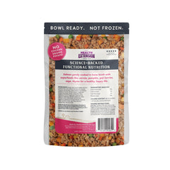 Health Extension salmon dog food ingredients closeup, real carrots and broccoli for balanced nutrition