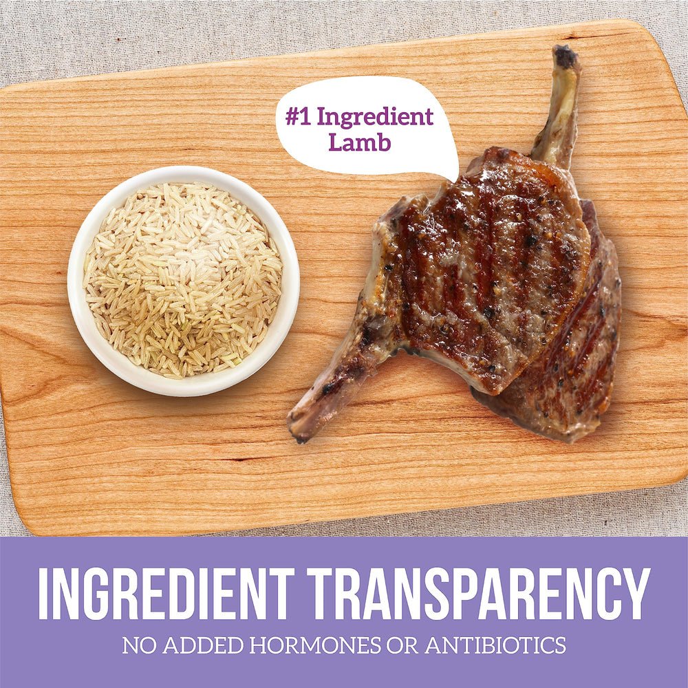 Health Extension Lamb Entree logo visible with serving suggestion and paw-friendly appeal