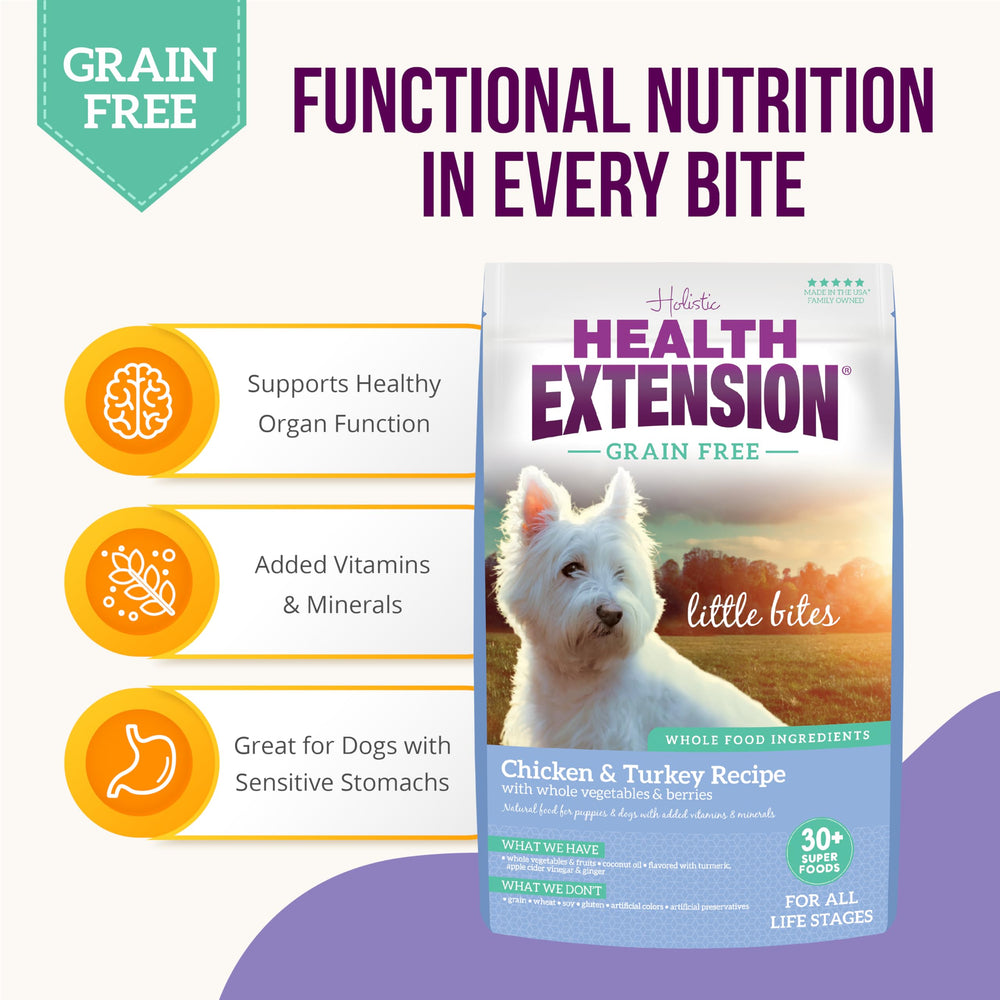 Health Extension Little Bites ingredients closeup featuring chickpeas and garden vegetables for nutrient-rich bites
