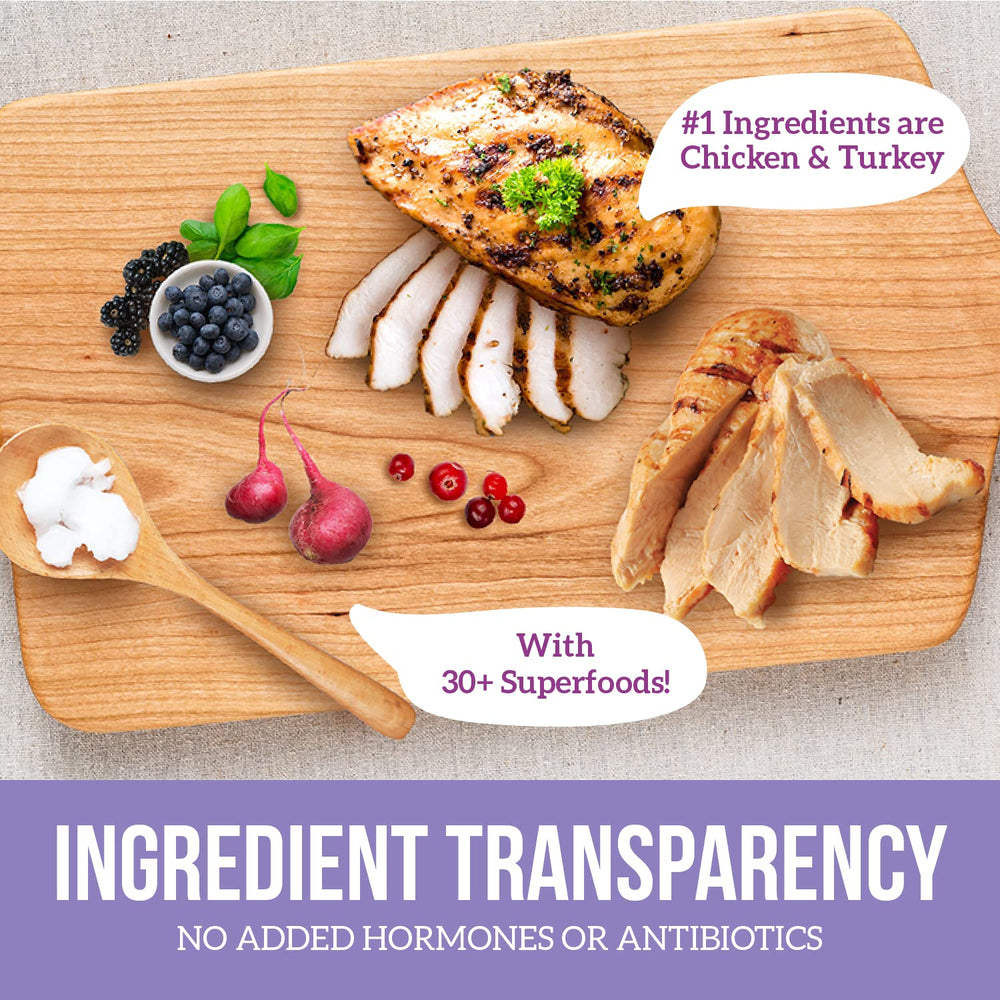 Health Extension Little Bites label ingredients closeup noting grain-free natural probiotics and superfoods