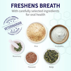 Health Extension Probiotic Dental Bones pack4-texture-detail showcases parsley-infused freshness.