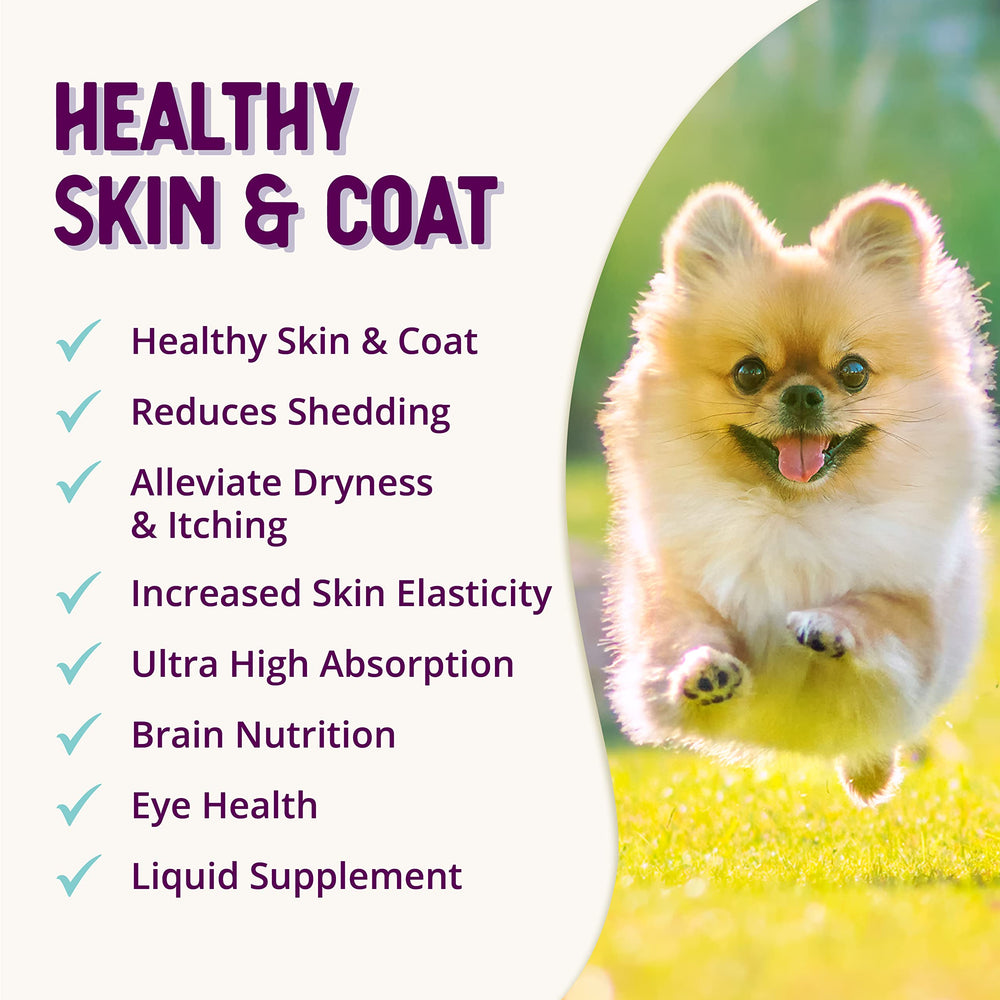 Health Extension Skin & Coat label close-up reinforces omega-3 and omega-6 benefits