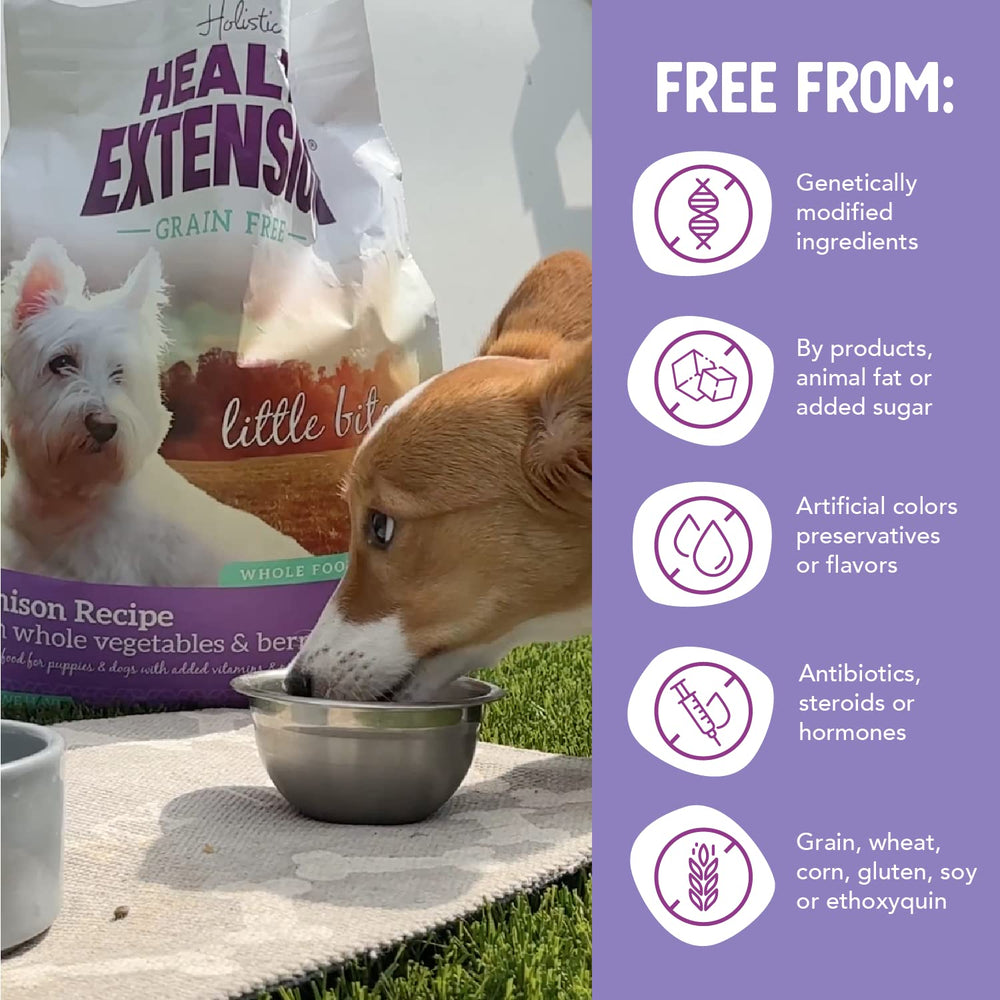 Health Extension small-breed serving tiny bites demonstrates easy portion for teacups