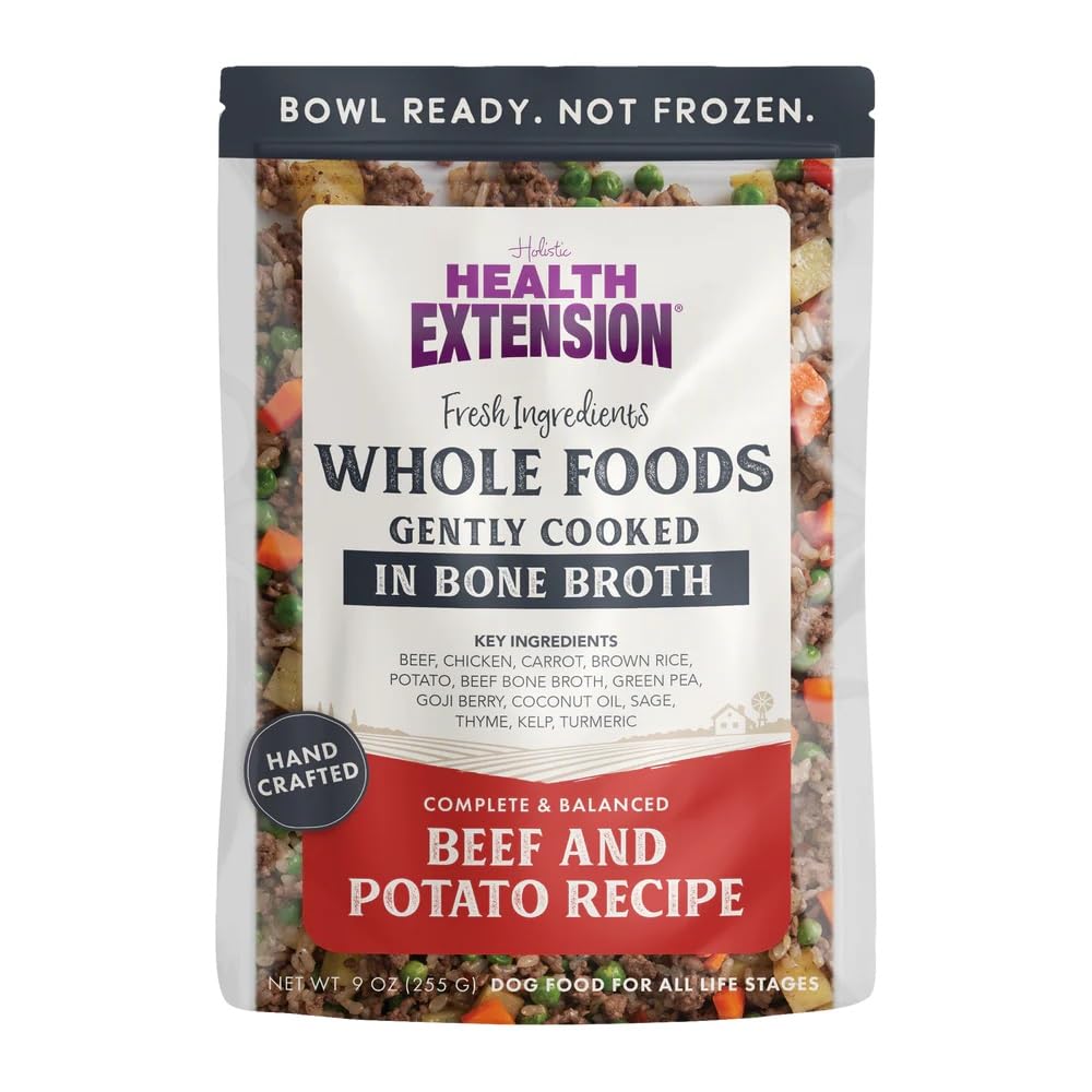 Health Extension superfoods turmeric kelp dog food emphasizes vitality and flavorful goodness.