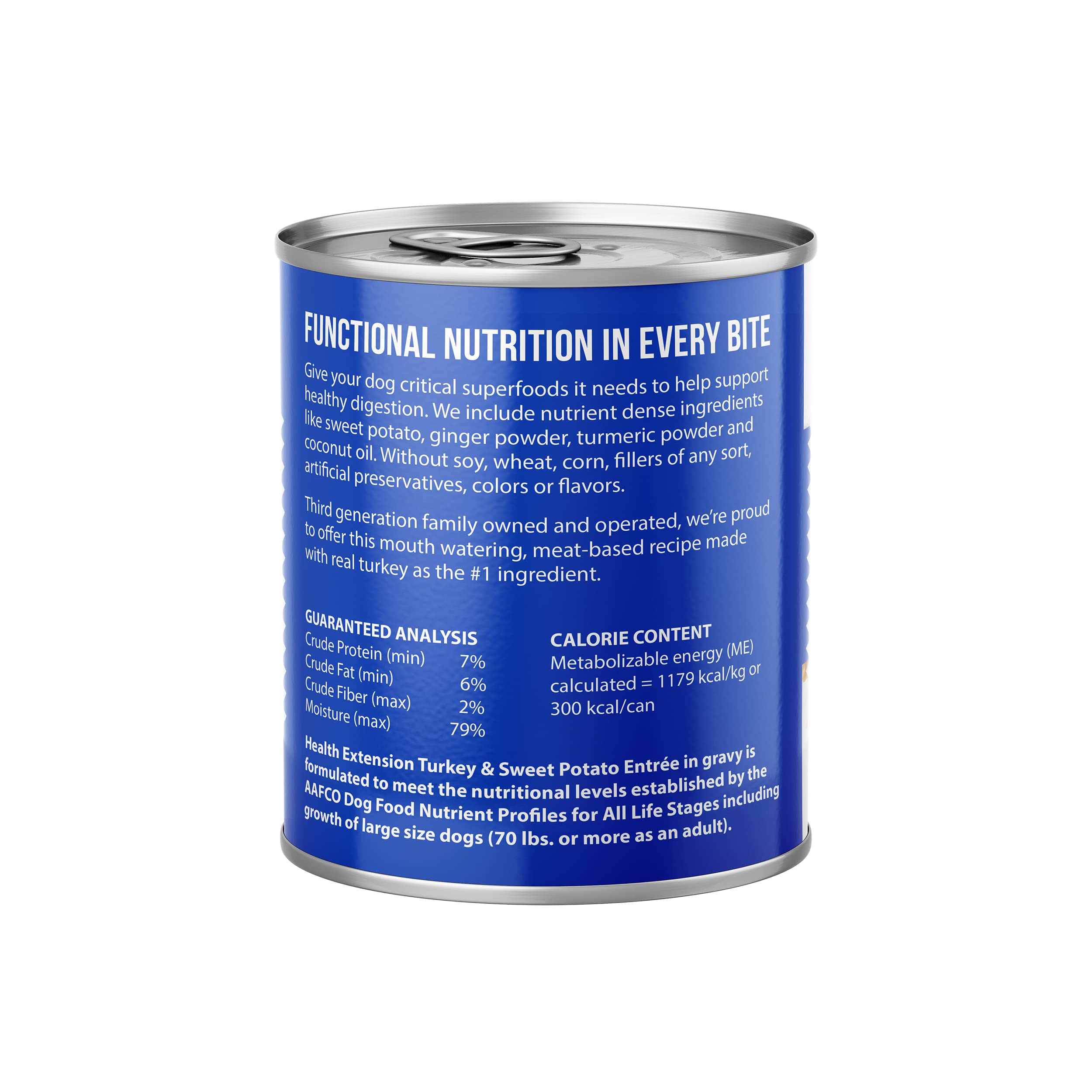 Serving bowl of Health Extension wet dog food showing complete, flavorful meal.