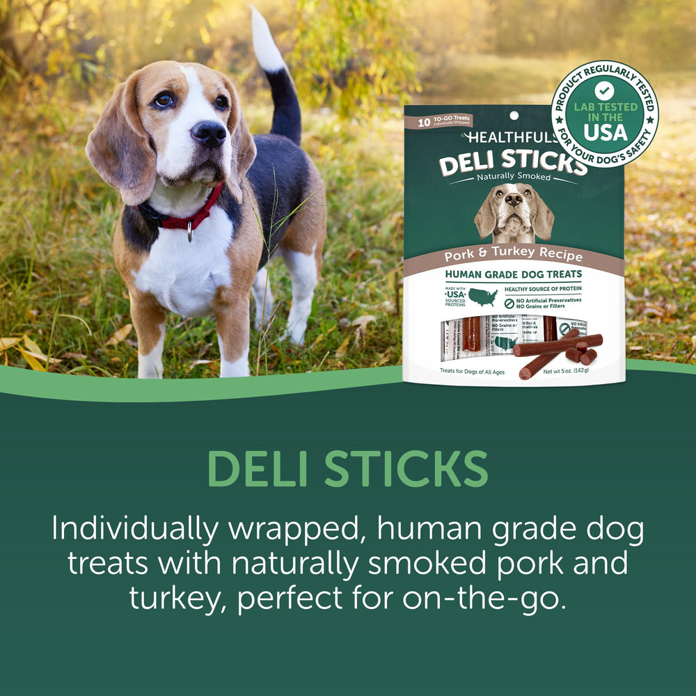 Gluten-free HEALTHFULS Deli Sticks ingredients using USA-sourced meat.