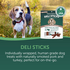 Gluten-free HEALTHFULS Deli Sticks ingredients using USA-sourced meat.