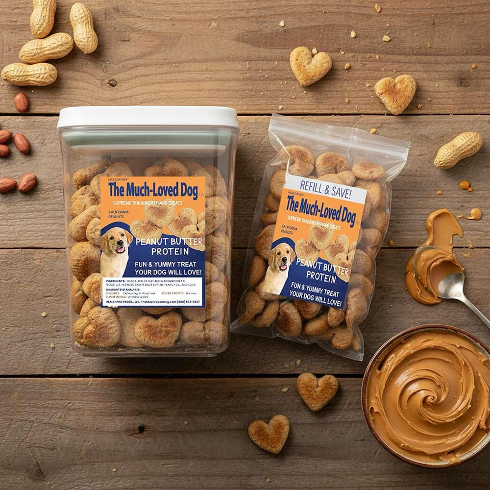Healthpro Prods heart-shaped dog treats offer crunchy training rewards and fresh breath.