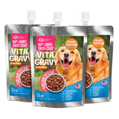Healthpro Prods VitaGravy bottle: convenient topper to boost dogs' meals.