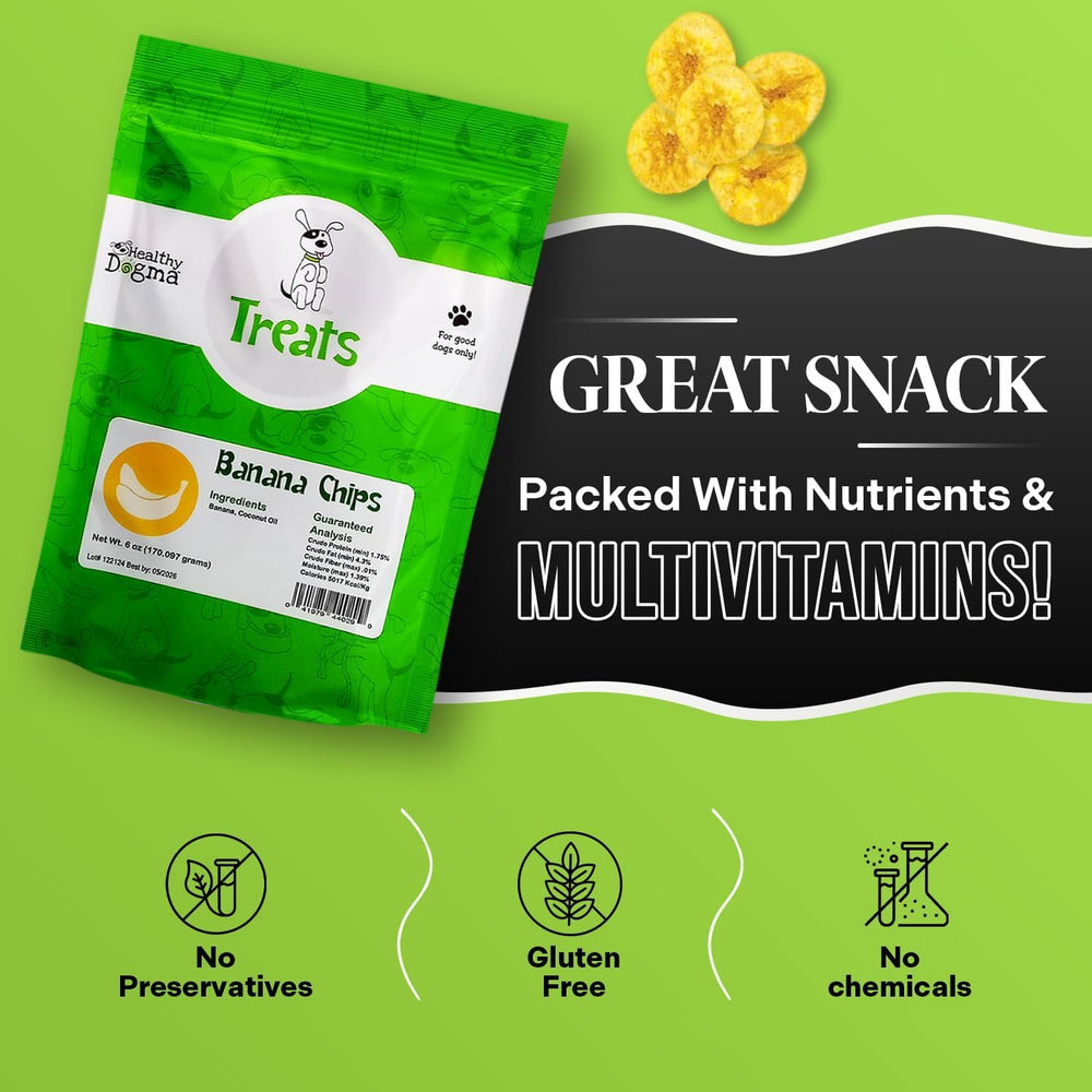 Banana chips are a gentle, digestive-friendly snack for dogs.