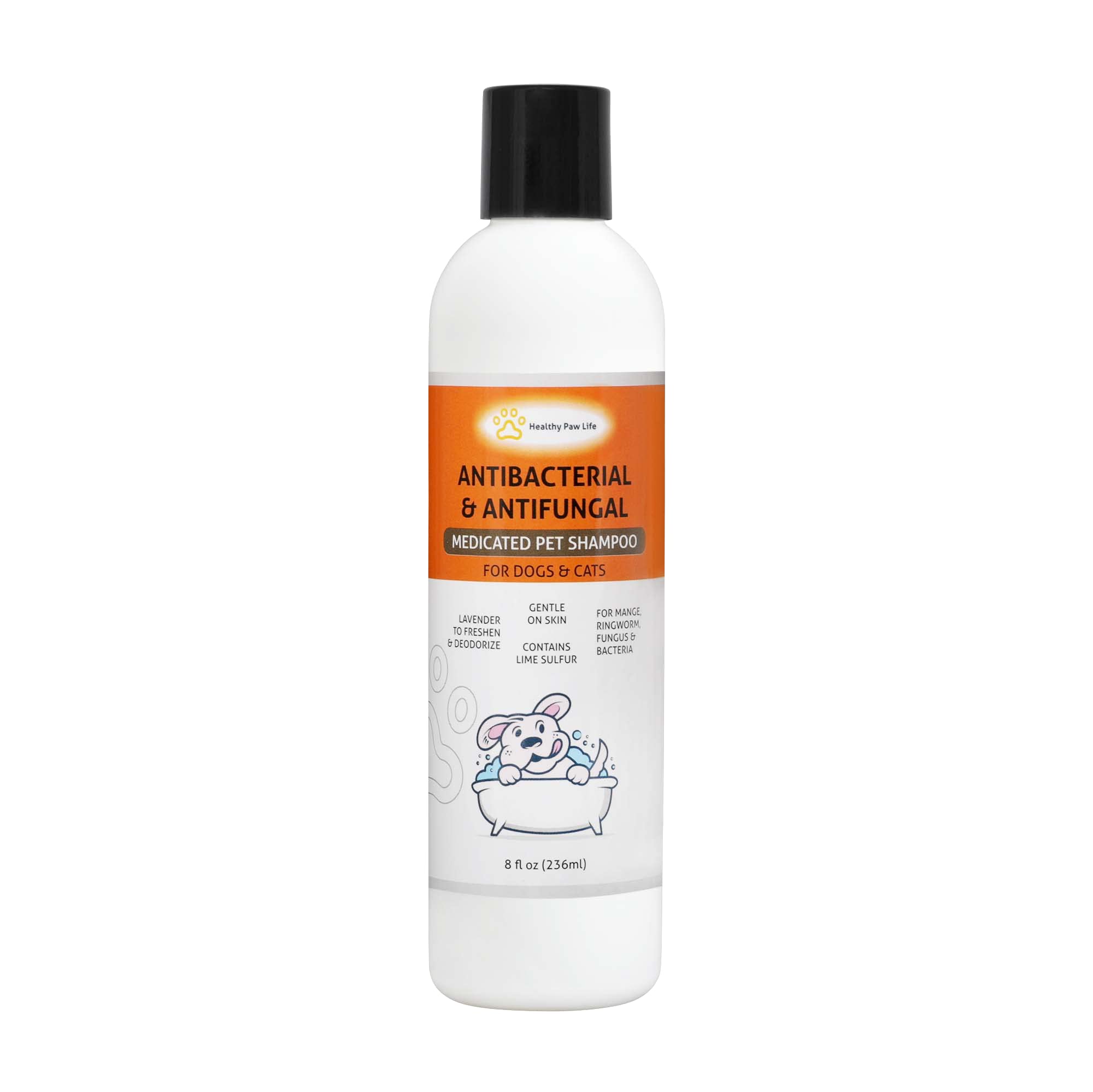 Healthy Paw Life Classics Lime Sulfur Shampoo bottle shows broad-spectrum skin support for pets.