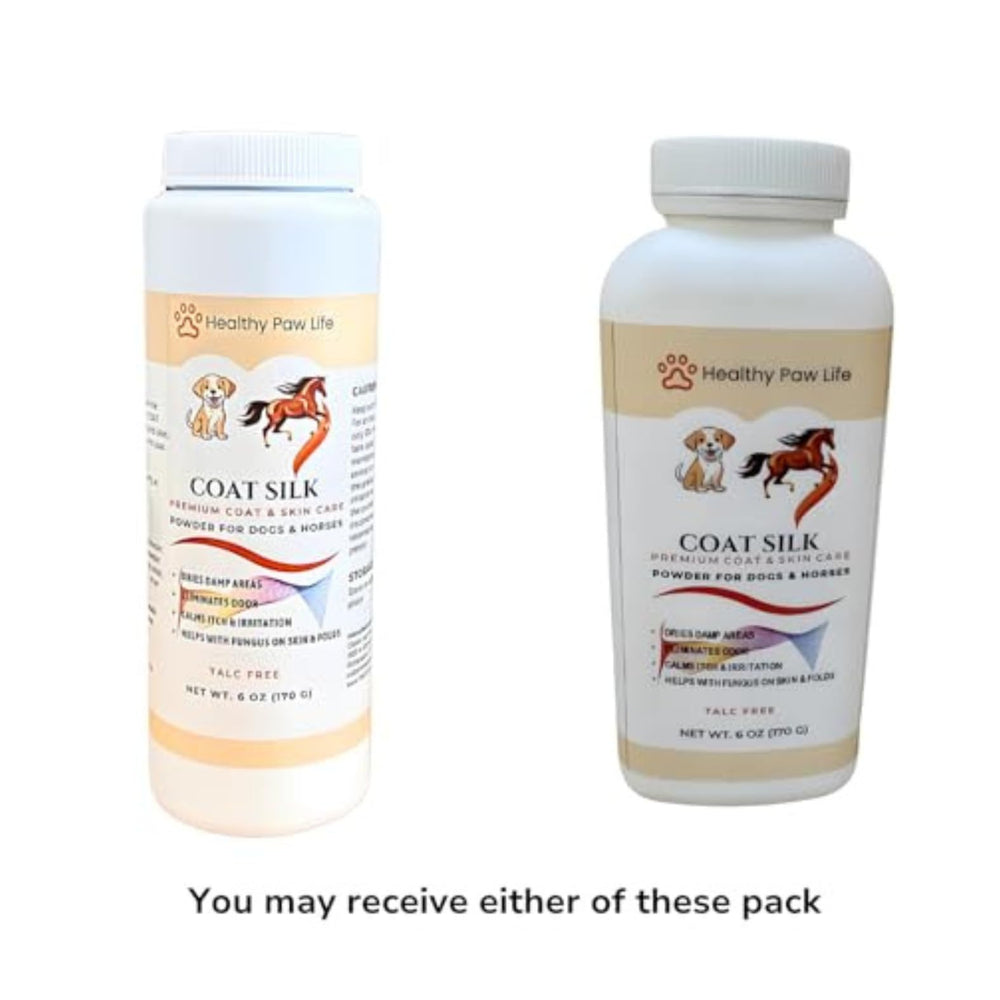 Healthy Paw Life Coat Silk packaging emphasizes USA-made craftsmanship and safety.