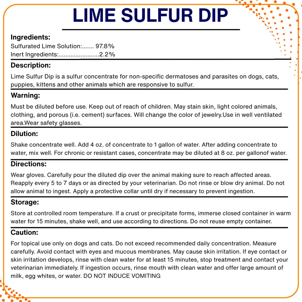 Healthy Paw Life lime sulfur dip storage image illustrating proper container storage
