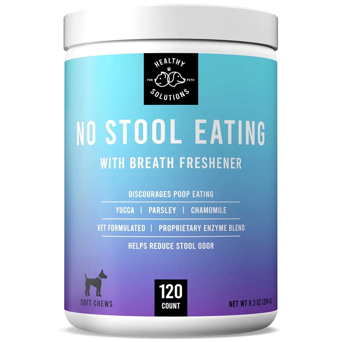 Healthy Solutions For Pets No Stool Eating soft chews bottle—deterrent for stool eating in dogs