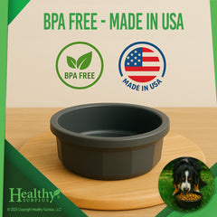 Healthy Surplus Pet Crock Bowl blue easy-clean surface for quick wipe downs.