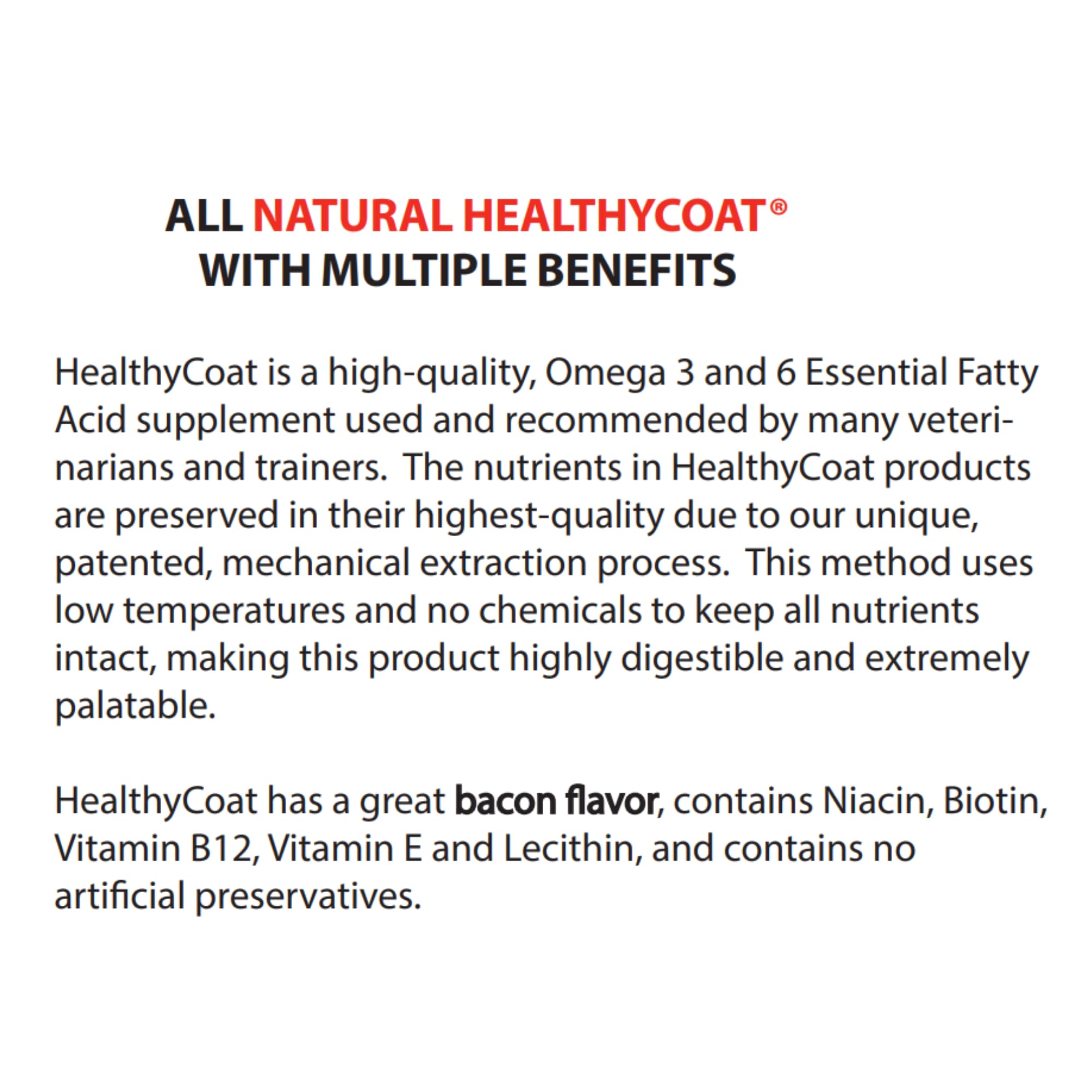 Healthy Coat immune-support image highlights vitamins supporting immunity and joint mobility