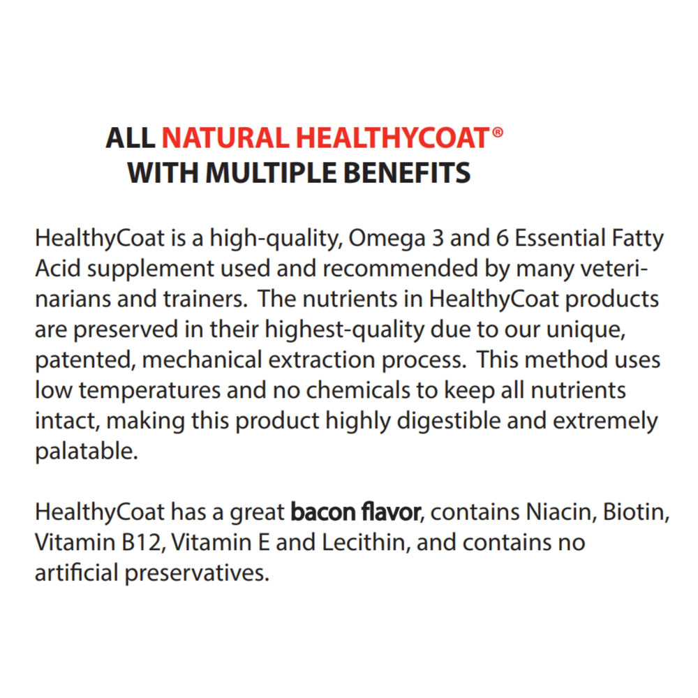 Healthy Coat immune-support image highlights vitamins supporting immunity and joint mobility
