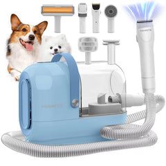 HEAPETS dog grooming vacuum kit with 3L dust cup for longer grooming sessions.