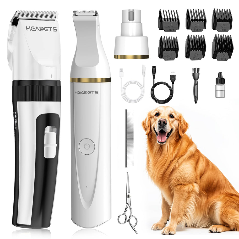 HEAPETS dog hair clippers grooming kit delivers precise trimming for a clean, efficient grooming session.
