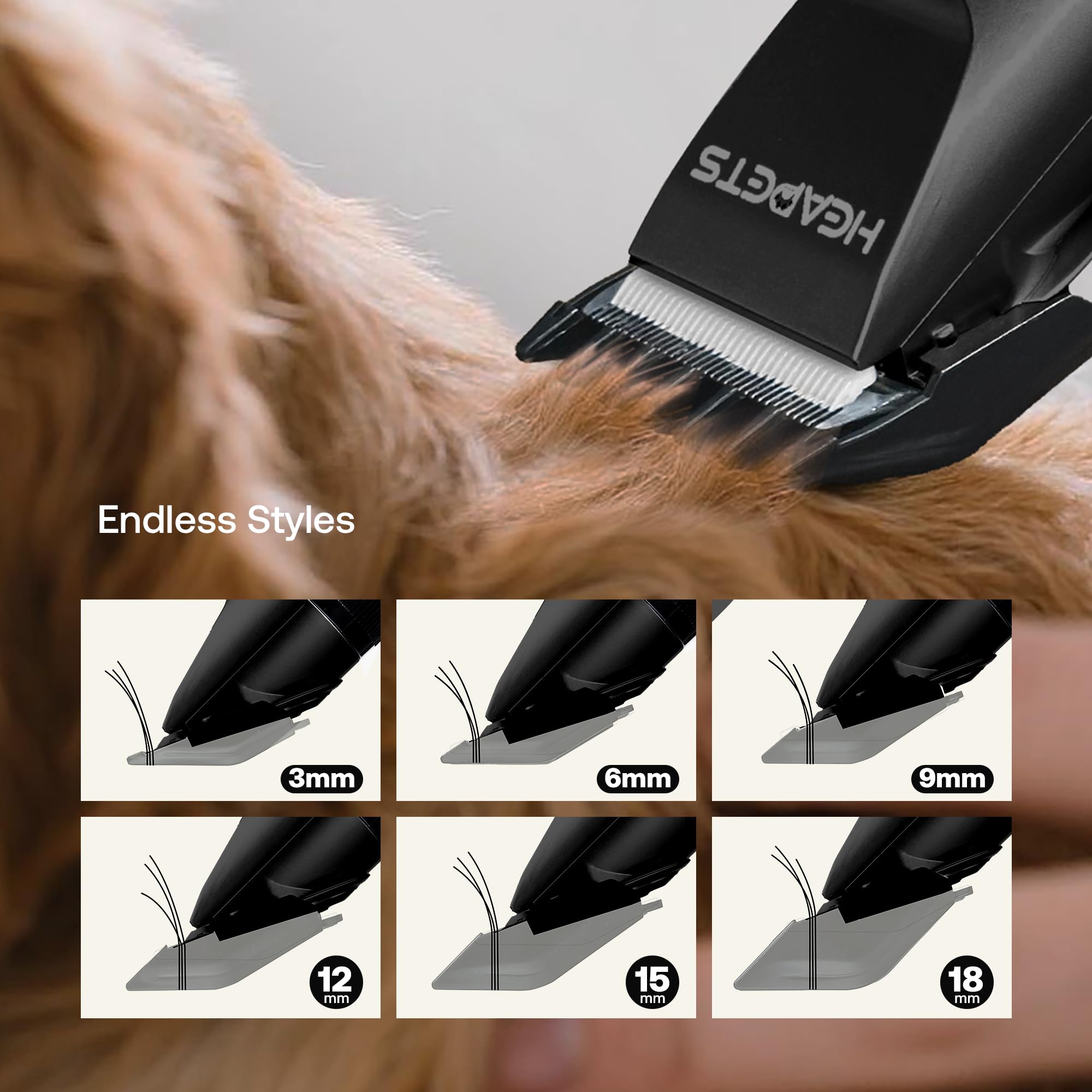 HEAPETS dog hair clippers rechargeable battery for uninterrupted grooming