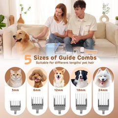 HEAPETS low-noise clipper demonstrates quiet operation during at-home grooming.
