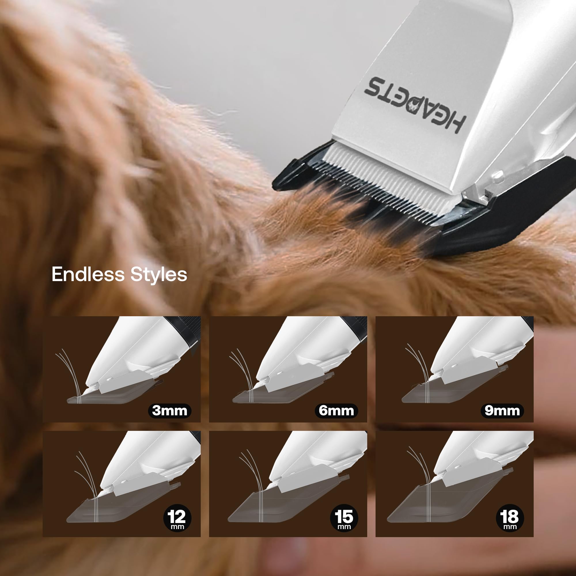 HEAPETS all-in-one pet grooming kit supports body, face, ears, nails.