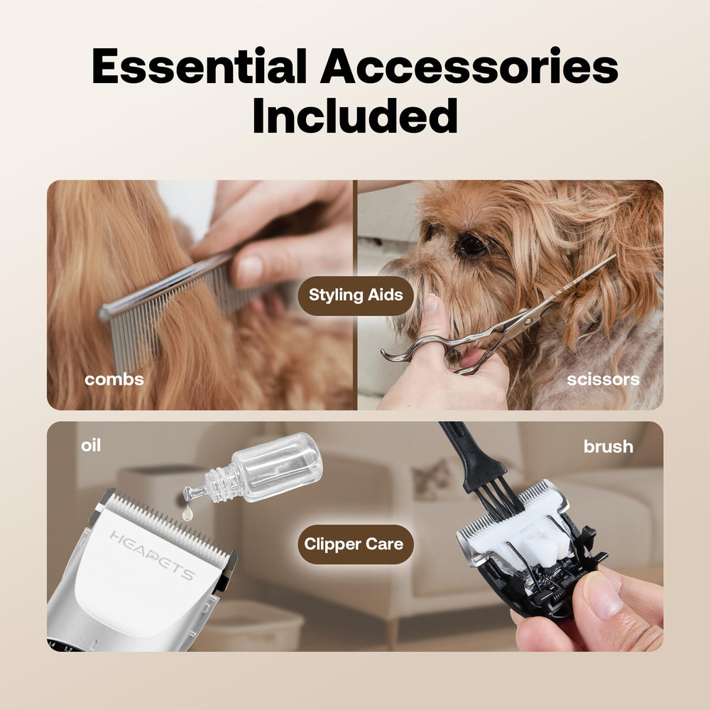 HEAPETS built-in battery supports long grooming sessions on the go.