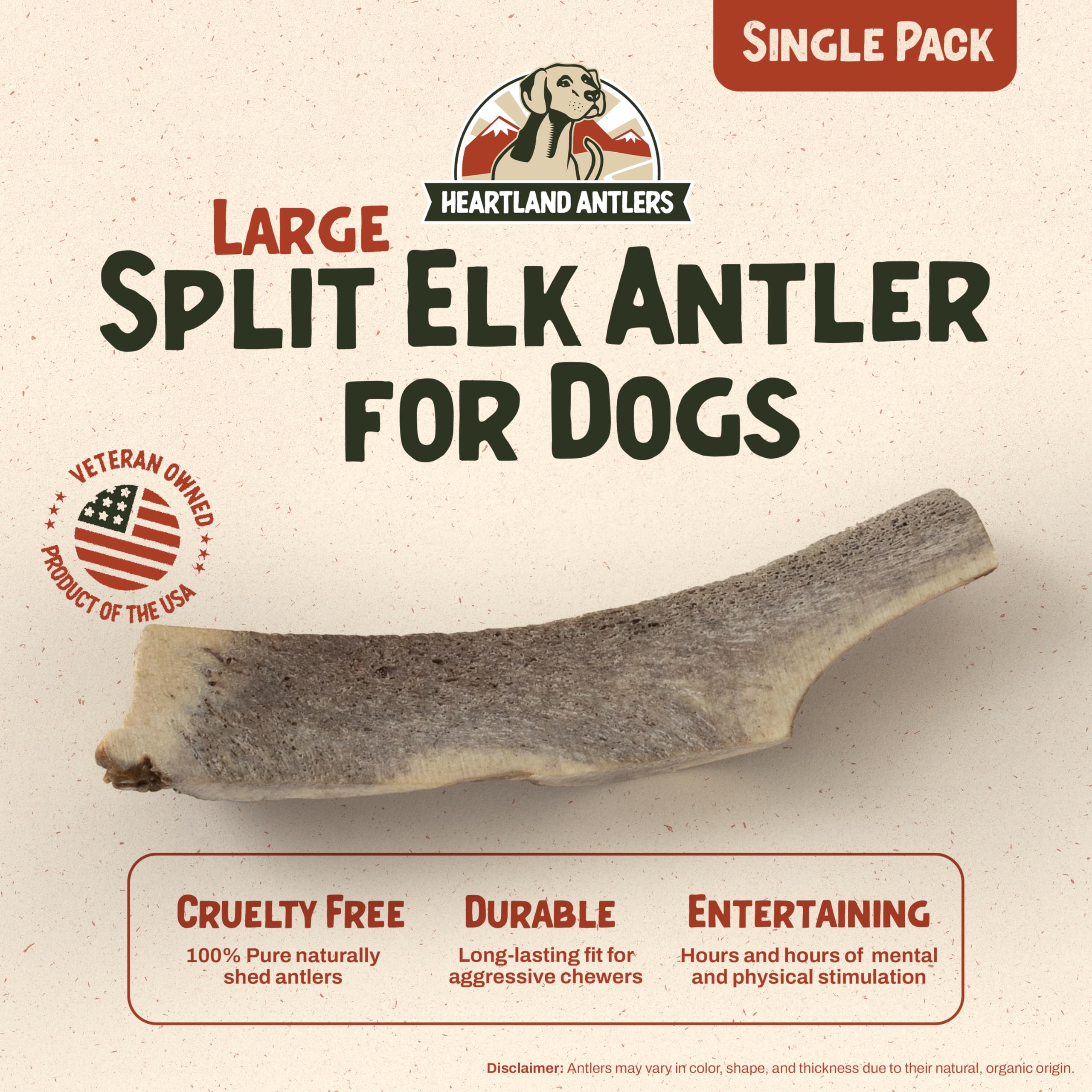 Heartland Elk Antlers reveal marrow center, offering natural flavor during chewing.
