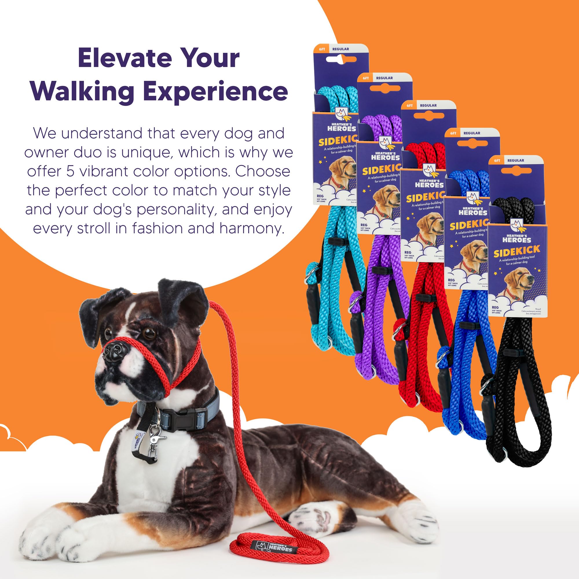 Heather's Heroes Sidekick aids behavior mastery for dogs with varied triggers.