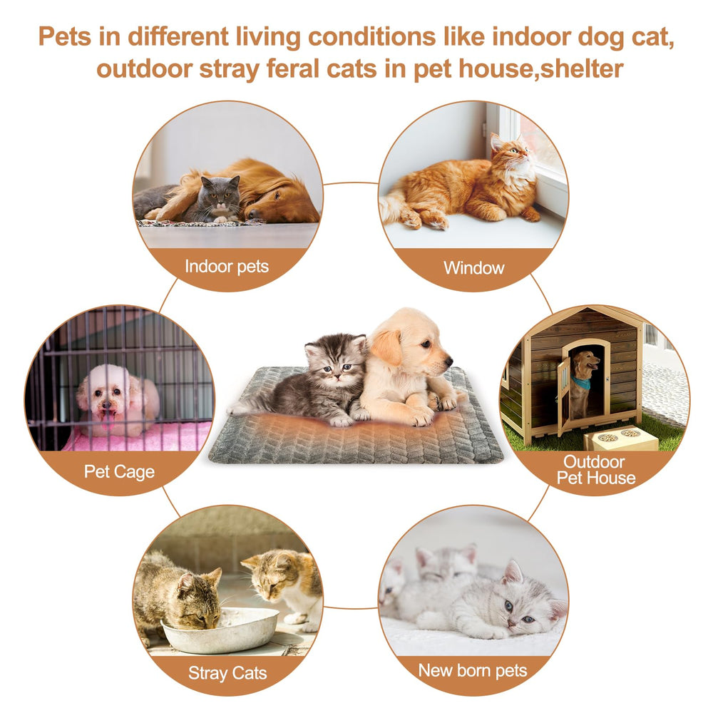 HEATIDEAS pet heating pad in a cozy bedroom setting for warmth